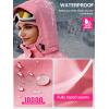 imageFREE SOLDIER Womens Waterproof Ski Snow Jacket Fleece Lined Warm Winter Rain Jacket with Hood Fully Taped SeamsPink