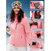 imageFREE SOLDIER Womens Waterproof Ski Snow Jacket Fleece Lined Warm Winter Rain Jacket with Hood Fully Taped SeamsPink