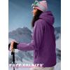 imageFREE SOLDIER Womens Waterproof Ski Snow Jacket Fleece Lined Warm Winter Rain Jacket with Hood Fully Taped SeamsPurple