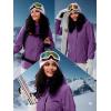 imageFREE SOLDIER Womens Waterproof Ski Snow Jacket Fleece Lined Warm Winter Rain Jacket with Hood Fully Taped SeamsPurple