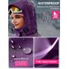 imageFREE SOLDIER Womens Waterproof Ski Snow Jacket Fleece Lined Warm Winter Rain Jacket with Hood Fully Taped SeamsPurple