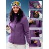 imageFREE SOLDIER Womens Waterproof Ski Snow Jacket Fleece Lined Warm Winter Rain Jacket with Hood Fully Taped SeamsPurple