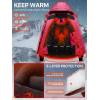 imageFREE SOLDIER Womens Waterproof Ski Snow Jacket Fleece Lined Warm Winter Rain Jacket with Hood Fully Taped SeamsRose Red