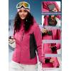 imageFREE SOLDIER Womens Waterproof Ski Snow Jacket Fleece Lined Warm Winter Rain Jacket with Hood Fully Taped SeamsRose Red