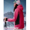 imageFREE SOLDIER Womens Waterproof Ski Snow Jacket Fleece Lined Warm Winter Rain Jacket with Hood Fully Taped SeamsRose Red