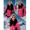 imageFREE SOLDIER Womens Waterproof Ski Snow Jacket Fleece Lined Warm Winter Rain Jacket with Hood Fully Taped SeamsRose Red