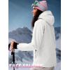 imageFREE SOLDIER Womens Waterproof Ski Snow Jacket Fleece Lined Warm Winter Rain Jacket with Hood Fully Taped SeamsWhite