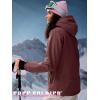 imageFREE SOLDIER Womens Waterproof Ski Snow Jacket Fleece Lined Warm Winter Rain Jacket with Hood Fully Taped SeamsWine Red