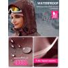 imageFREE SOLDIER Womens Waterproof Ski Snow Jacket Fleece Lined Warm Winter Rain Jacket with Hood Fully Taped SeamsWine Red