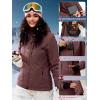 imageFREE SOLDIER Womens Waterproof Ski Snow Jacket Fleece Lined Warm Winter Rain Jacket with Hood Fully Taped SeamsWine Red