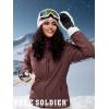 imageFREE SOLDIER Womens Waterproof Ski Snow Jacket Fleece Lined Warm Winter Rain Jacket with Hood Fully Taped SeamsWine Red