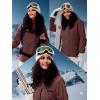 imageFREE SOLDIER Womens Waterproof Ski Snow Jacket Fleece Lined Warm Winter Rain Jacket with Hood Fully Taped SeamsWine Red