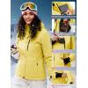 imageFREE SOLDIER Womens Waterproof Ski Snow Jacket Fleece Lined Warm Winter Rain Jacket with Hood Fully Taped SeamsYellow