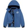imageFREE SOLDIER Boys Girls Waterproof Ski Jacket Fleece Lined Warm Winter Snow Coat Kids Winter Jacket with Detachable HoodIndigo Blue
