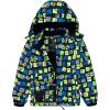 imageFREE SOLDIER Boys Girls Waterproof Ski Jacket Fleece Lined Warm Winter Snow Coat Kids Winter Jacket with Detachable HoodNavy Print