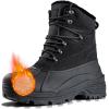 imageFREE SOLDIER Mens Snow Winter Boots for Men Warm Fleece Lining Winter Ski Shoes Waterproof Insulated BootiesDark Black