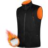 imageFREE SOLDIER Mens Warm Golf Vest Outerwear Windproof Reversible Puffer Vest Sleeveless Jacket for Casual Hiking TravelBlackorange
