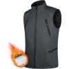 imageFREE SOLDIER Mens Warm Golf Vest Outerwear Windproof Reversible Puffer Vest Sleeveless Jacket for Casual Hiking TravelDark Greyblack