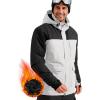 imageFREE SOLDIER Mens Waterproof Ski Jacket Fleece Lined Warm Winter Snow Coat with Hood Fully Taped SeamsWhite Black