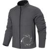 imageFREE SOLDIER Mens Waterproof Softshell Jacket Lightweight Fleece Lined Jacket Outdoor Hiking WindbreakerGrey