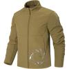 imageFREE SOLDIER Mens Waterproof Softshell Jacket Lightweight Fleece Lined Jacket Outdoor Hiking WindbreakerOlive Green