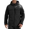 imageFREE SOLDIER Mens Waterproof Softshell Jacket Thick Fleece Lined Outdoor Jacket Tactical Military Hoodie WindbreakerBlack