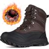 imageFREE SOLDIER Snow Boots for Men Waterproof Slip Resistant Velvet Lined Outdoor Warm Insulated Winter Ankle Boots for Cold WheatherBrown