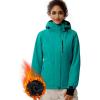 imageFREE SOLDIER Womens Waterproof Ski Snow Jacket Fleece Lined Warm Winter Rain Jacket with Hood Fully Taped SeamsLake Blue