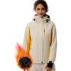 imageFREE SOLDIER Womens Waterproof Ski Snow Jacket Fleece Lined Warm Winter Rain Jacket with Hood Fully Taped SeamsLight KhakiGinger Yellow