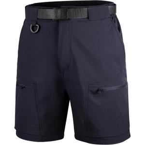 imageFREE SOLDIER Mens Cargo Hiking Shorts with Belt Lightweight Quick Dry Tactical Shorts with Pockets for Casual Work GolfDark Blue