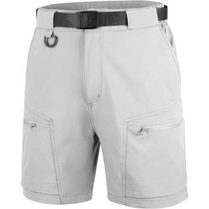 imageFREE SOLDIER Mens Cargo Hiking Shorts with Belt Lightweight Quick Dry Tactical Shorts with Pockets for Casual Work GolfSilver