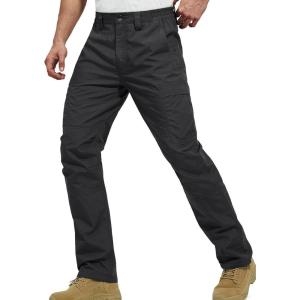 imageFREE SOLDIER Mens Cargo Pants Water Resistant Ripstop Tactical Pants for Men Work Pants Lightweight Outdoor Hiking Pants MenClassic Black