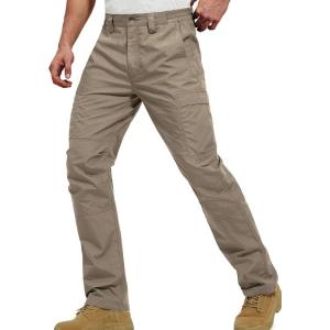 imageFREE SOLDIER Mens Cargo Pants Water Resistant Ripstop Tactical Pants for Men Work Pants Lightweight Outdoor Hiking Pants MenClassic Brown