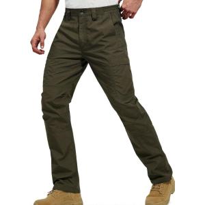 imageFREE SOLDIER Mens Cargo Pants Water Resistant Ripstop Tactical Pants for Men Work Pants Lightweight Outdoor Hiking Pants MenMoss Green