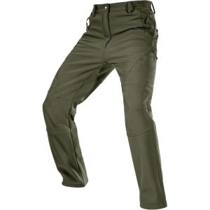 imageFREE SOLDIER Mens Fleece Lined Outdoor Cargo Hiking Pants Water Repellent Softshell Snow Ski Pants with Zipper PocketsArmy Green