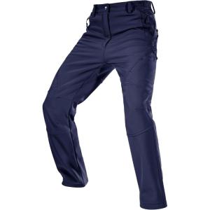 imageFREE SOLDIER Mens Fleece Lined Outdoor Cargo Hiking Pants Water Repellent Softshell Snow Ski Pants with Zipper PocketsDark Blue