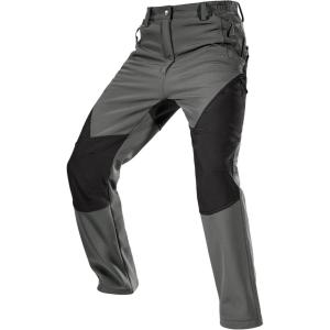 imageFREE SOLDIER Mens Fleece Lined Outdoor Cargo Hiking Pants Water Repellent Softshell Snow Ski Pants with Zipper PocketsGray Black