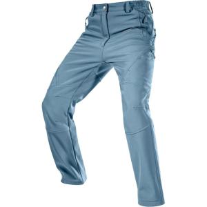 imageFREE SOLDIER Mens Fleece Lined Outdoor Cargo Hiking Pants Water Repellent Softshell Snow Ski Pants with Zipper PocketsGray Blue