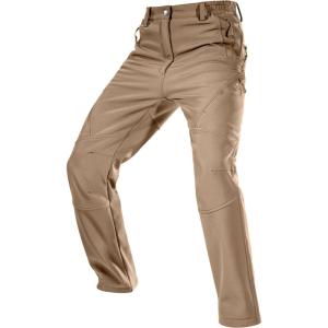 imageFREE SOLDIER Mens Fleece Lined Outdoor Cargo Hiking Pants Water Repellent Softshell Snow Ski Pants with Zipper PocketsMud