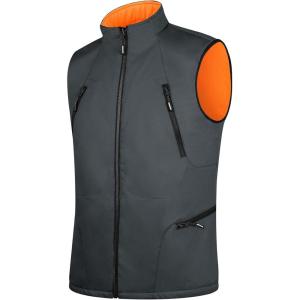 imageFREE SOLDIER Mens Lightweight Golf Vest Outerwear Windproof Reversible Sleeveless Softshell Jacket Running VestDark Greyorange