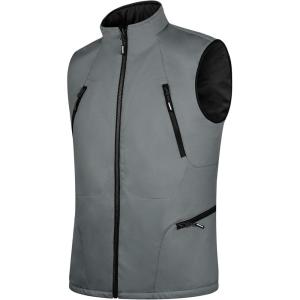 imageFREE SOLDIER Mens Lightweight Golf Vest Outerwear Windproof Reversible Sleeveless Softshell Jacket Running VestLight Grayblack