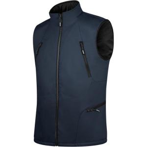 imageFREE SOLDIER Mens Lightweight Golf Vest Outerwear Windproof Reversible Sleeveless Softshell Jacket Running VestNavyblack