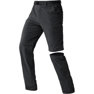 imageFREE SOLDIER Mens Outdoor Convertible Hiking Pants with Belt Lightweight Quick Dry Tactical Cargo Pants Nylon SpandexBlack