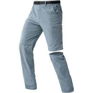 imageFREE SOLDIER Mens Outdoor Convertible Hiking Pants with Belt Lightweight Quick Dry Tactical Cargo Pants Nylon SpandexBlue Gray