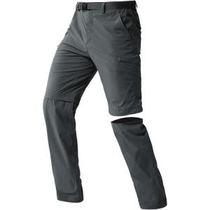imageFREE SOLDIER Mens Outdoor Convertible Hiking Pants with Belt Lightweight Quick Dry Tactical Cargo Pants Nylon SpandexDark Gray