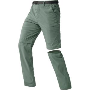 imageFREE SOLDIER Mens Outdoor Convertible Hiking Pants with Belt Lightweight Quick Dry Tactical Cargo Pants Nylon SpandexForest Green
