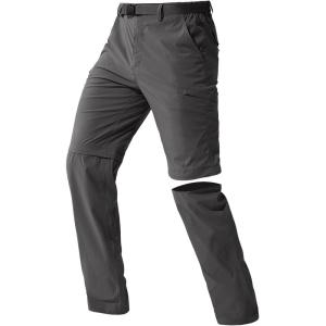 imageFREE SOLDIER Mens Outdoor Convertible Hiking Pants with Belt Lightweight Quick Dry Tactical Cargo Pants Nylon SpandexGray