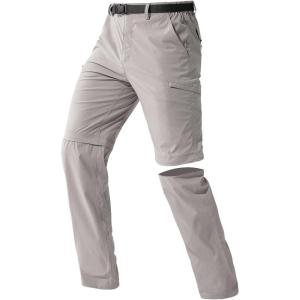 imageFREE SOLDIER Mens Outdoor Convertible Hiking Pants with Belt Lightweight Quick Dry Tactical Cargo Pants Nylon SpandexSlate Gray