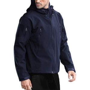 imageFREE SOLDIER Mens Outdoor Waterproof Soft Shell Hooded Military Tactical JacketDark Navy