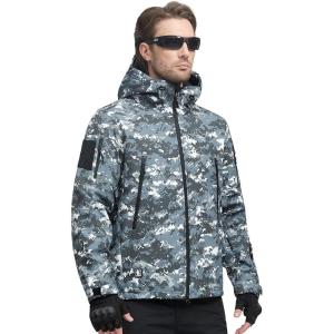 imageFREE SOLDIER Mens Outdoor Waterproof Soft Shell Hooded Military Tactical JacketDigital Camo